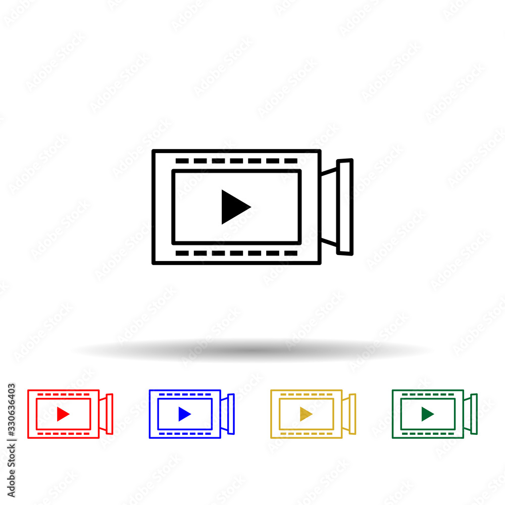 Poster video multi color icon. simple thin line, outline vector of online and web icons for ui and ux, webs