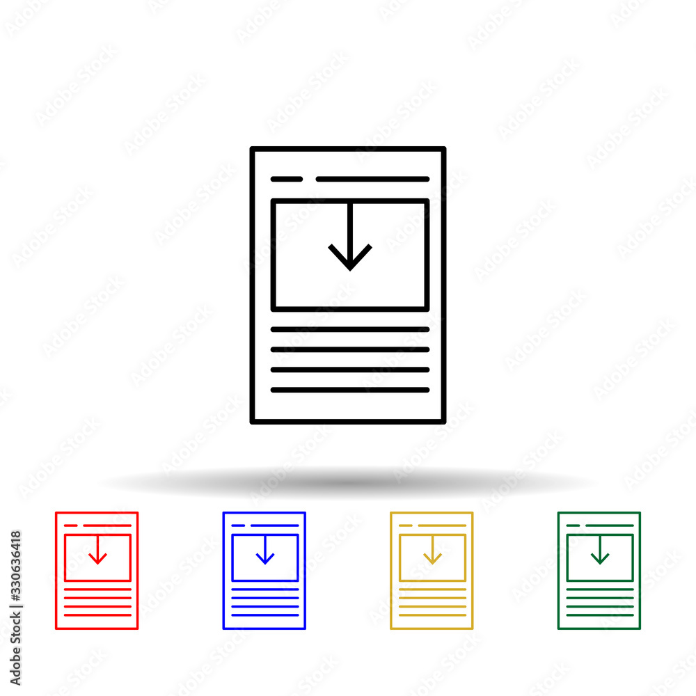 Poster comments multi color icon. simple thin line, outline vector of online and web icons for ui and ux, w