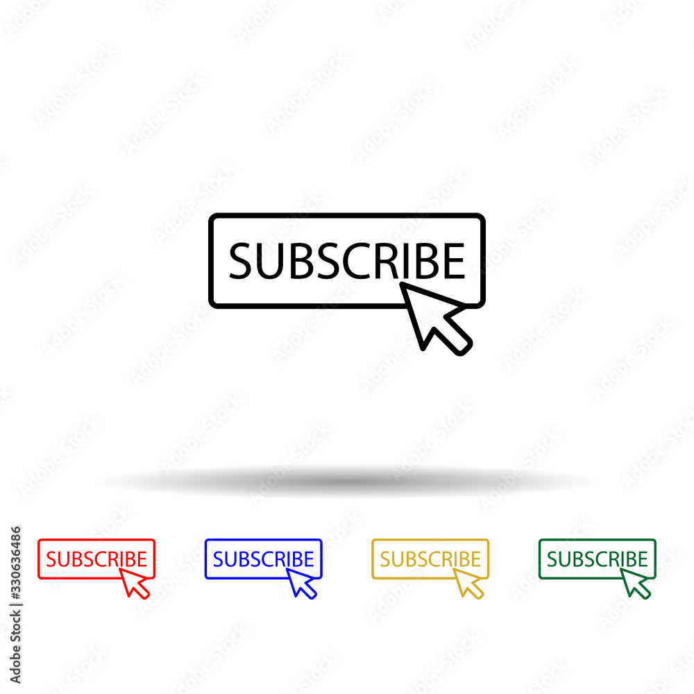 Poster cursor subscribe multi color icon. simple thin line, outline vector of online and web icons for ui a