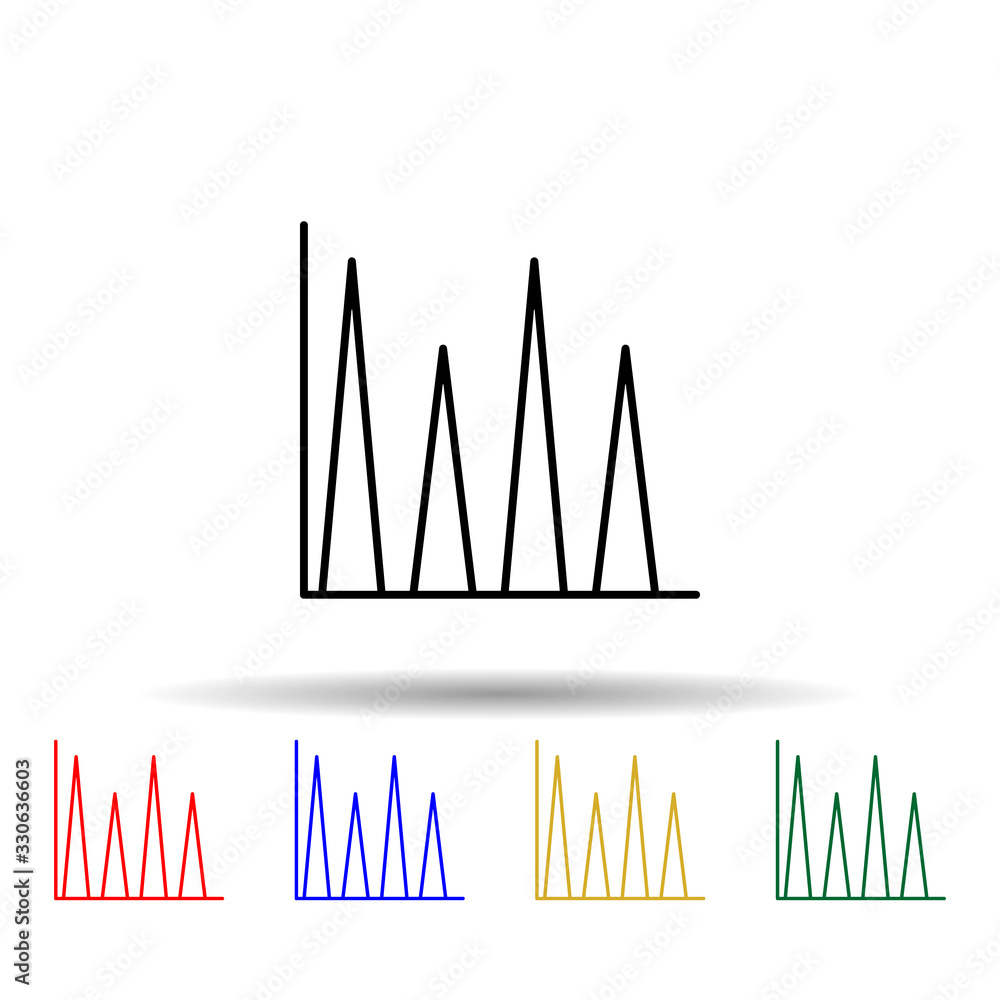 Poster triangles info multi color icon. simple thin line, outline vector of online and web icons for ui and