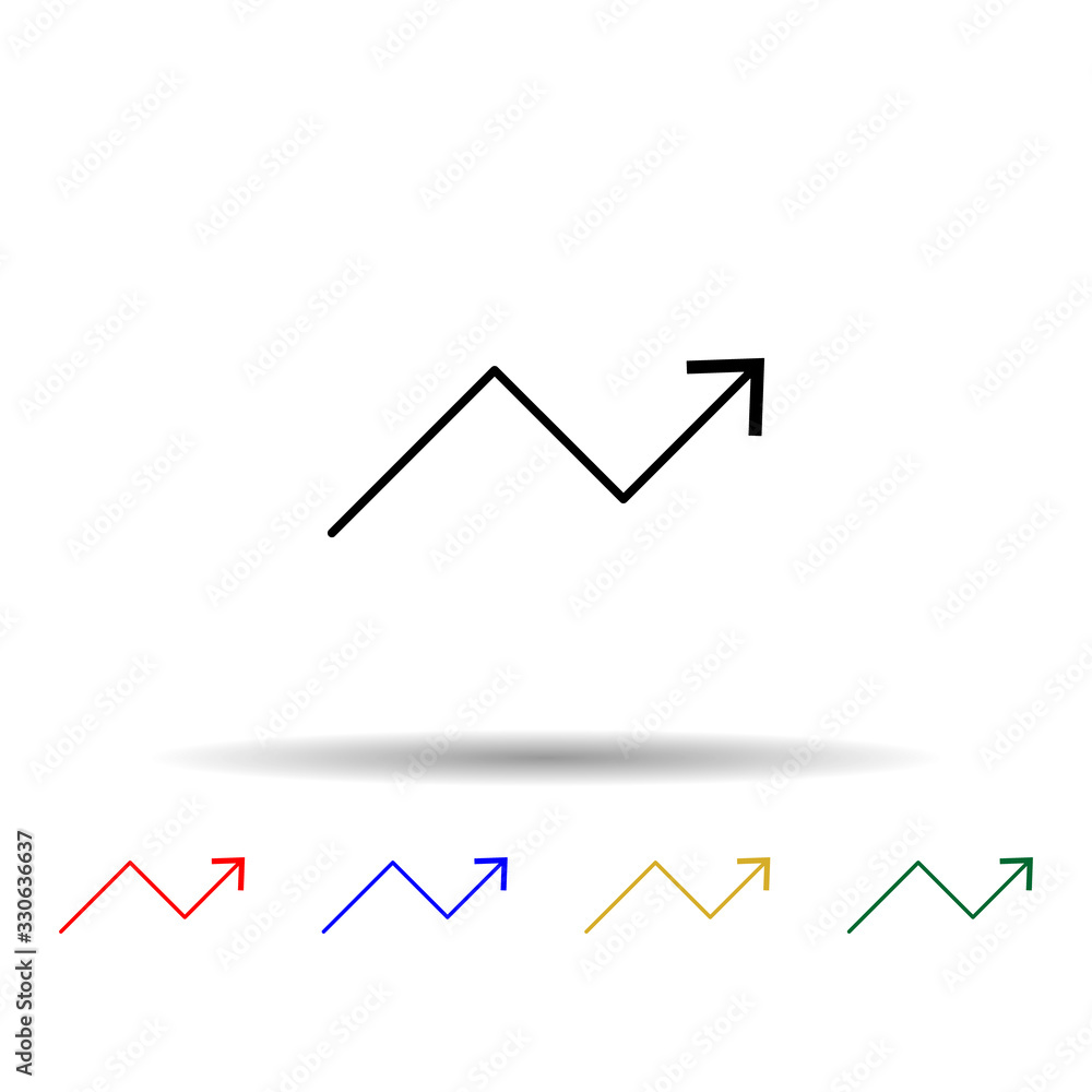 Poster statistics up arrow multi color icon. simple thin line, outline vector of online and web icons for u