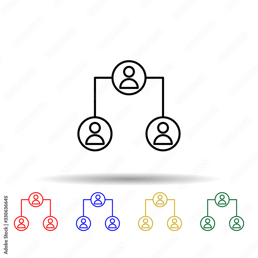 Poster connect network multi color icon. simple thin line, outline vector of online and web icons for ui an