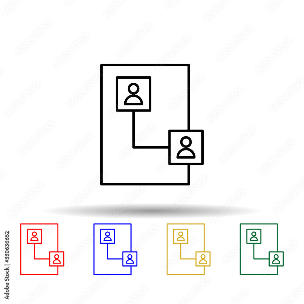 Poster connect network multi color icon. simple thin line, outline vector of online and web icons for ui an