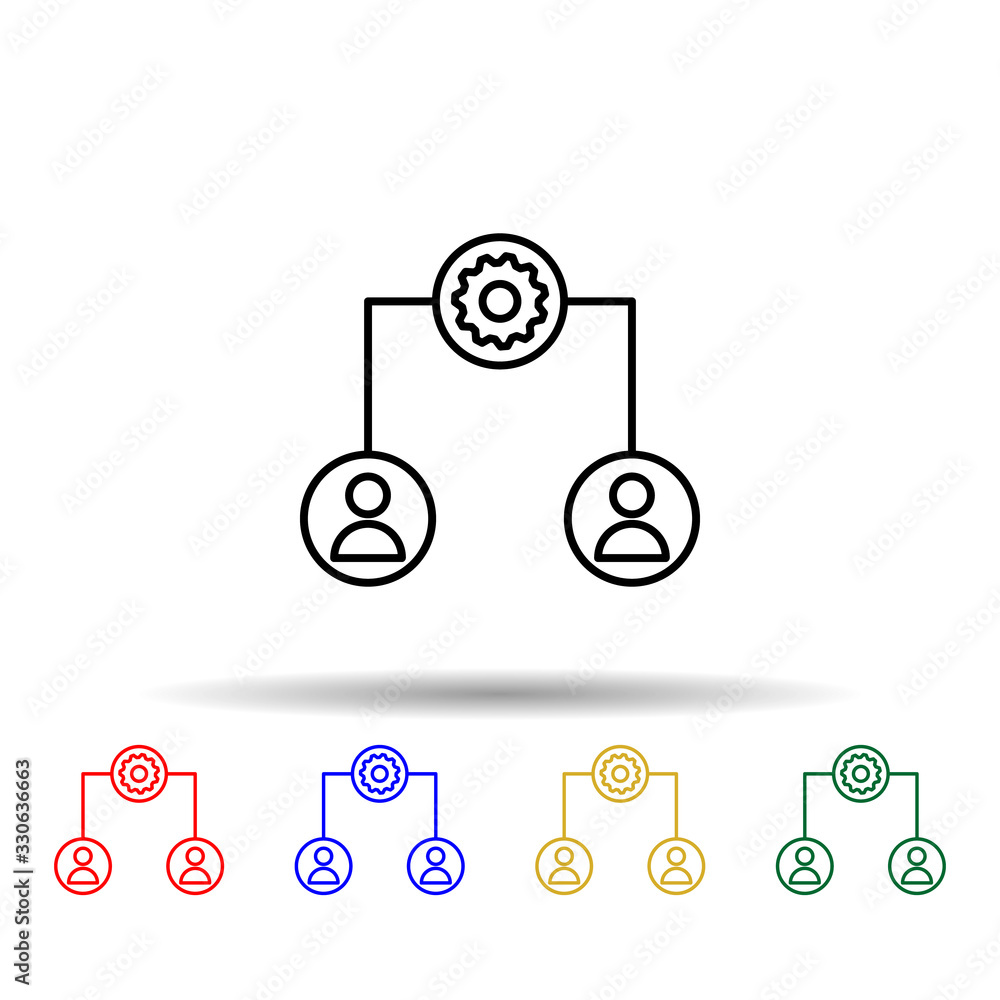 Poster connect network multi color icon. simple thin line, outline vector of online and web icons for ui an
