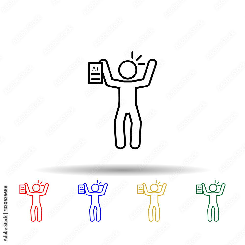 Poster home schooling, passed multi color icon. simple thin line, outline vector of home schooling icons fo