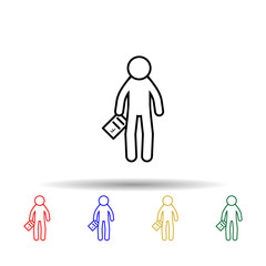 Home schooling, failed multi color icon. Simple thin line, outline vector of home schooling icons for ui and ux, website or mobile application