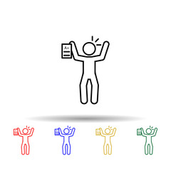 Home schooling, passed multi color icon. Simple thin line, outline vector of home schooling icons for ui and ux, website or mobile application