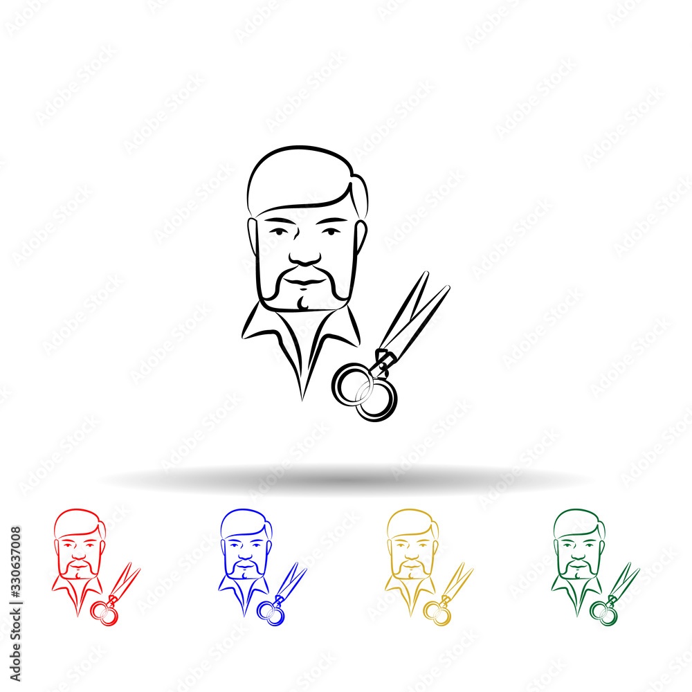 Poster stylist avatar multi color icon. simple thin line, outline vector of mobile concept icons for ui and