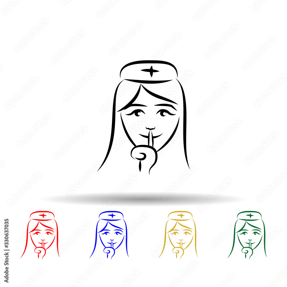 Poster nurse avatar multi color icon. simple thin line, outline vector of mobile concept icons for ui and u