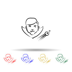 Dracula avatar multi color icon. Simple thin line, outline vector of mobile concept icons for ui and ux, website or mobile application