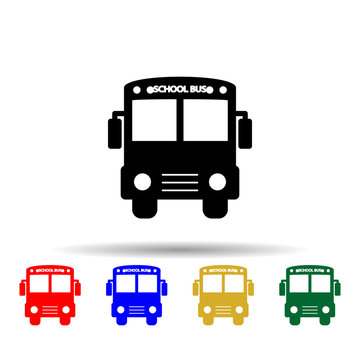 School bus multi color icon. Simple glyph, flat vector of back to school icons for ui and ux, website or mobile application