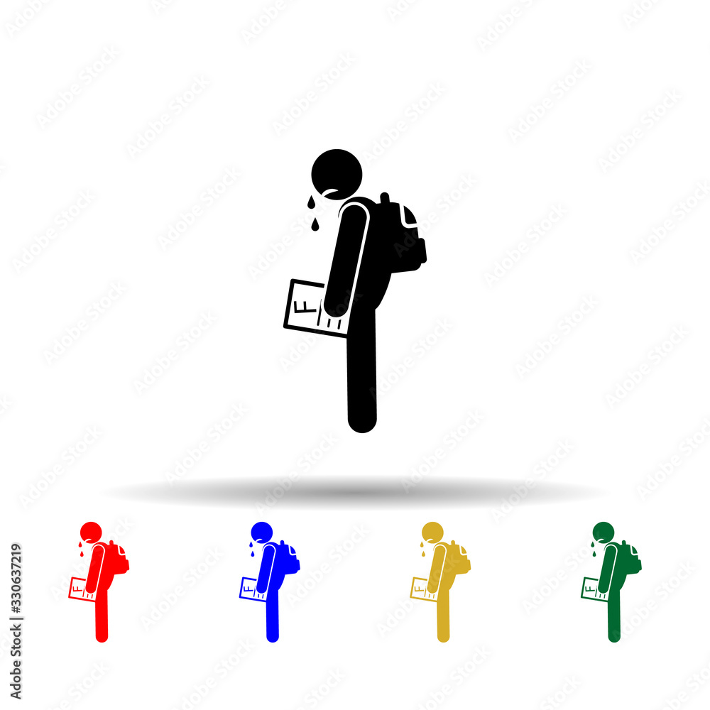 Poster bad mark multi color icon. simple glyph, flat vector of back to school icons for ui and ux, website 