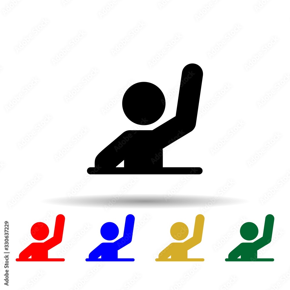 Poster answer multi color icon. simple glyph, flat vector of back to school icons for ui and ux, website or