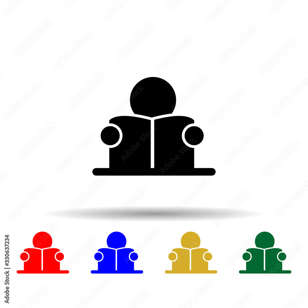 Poster reading book multi color icon. simple glyph, flat vector of back to school icons for ui and ux, webs