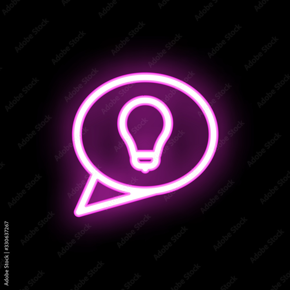 Aufkleber chat idea creative neon icon. simple thin line, outline vector of mix icons for ui and ux, website o