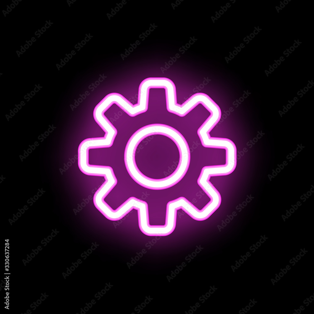 Poster gear neon icon. simple thin line, outline vector of mix icons for ui and ux, website or mobile appli