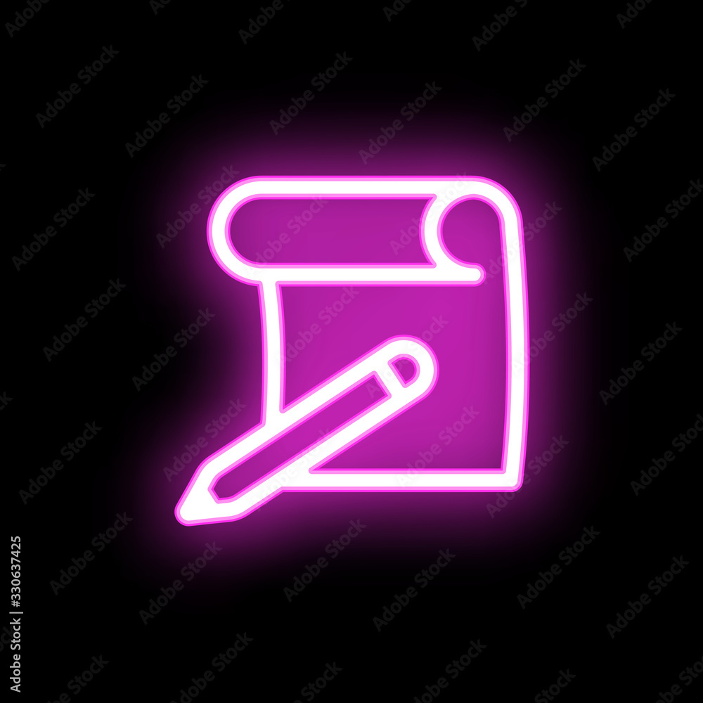 Poster document pen neon icon. simple thin line, outline vector of mix icons for ui and ux, website or mobi