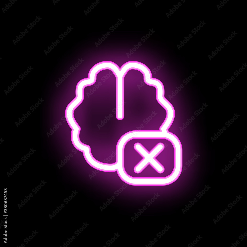 Poster brain no neon icon. simple thin line, outline vector of mix icons for ui and ux, website or mobile a