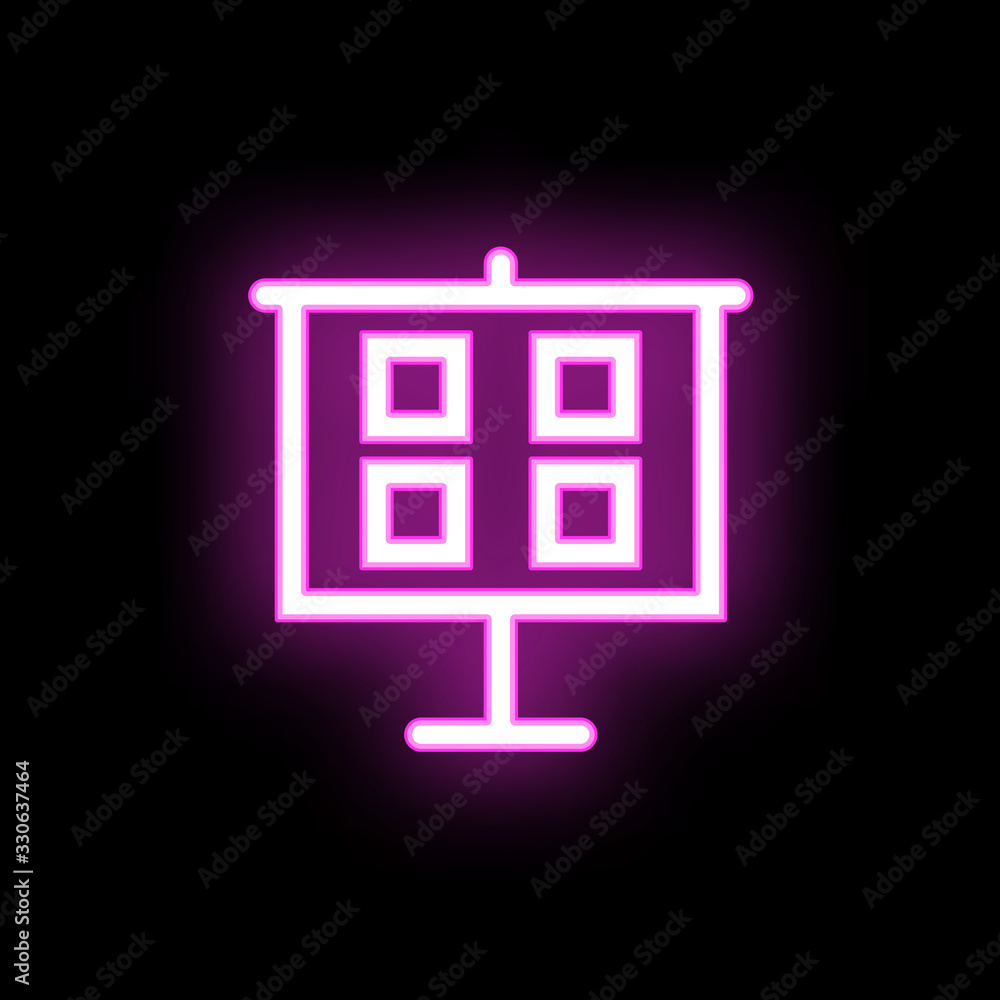 Poster presentation board neon icon. simple thin line, outline vector of mix icons for ui and ux, website o