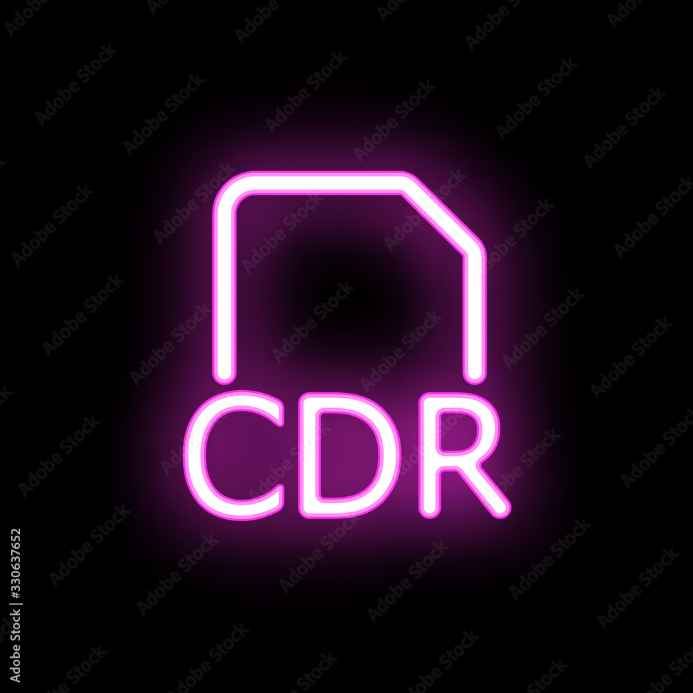 Poster cdr folder neon icon. simple thin line, outline vector of mix icons for ui and ux, website or mobile