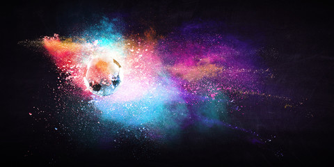 Image of soccer ball . Mixed media