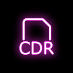 Cdr folder neon icon. Simple thin line, outline vector of mix icons for ui and ux, website or mobile application