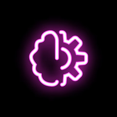 Brain gear neon icon. Simple thin line, outline vector of mix icons for ui and ux, website or mobile application