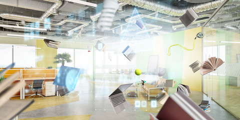 World of books concept . Mixed media