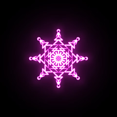 Fototapeta premium Snowflake neon icon. Simple thin line, outline vector of snowflake icons for ui and ux, website or mobile application