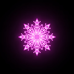 Snowflake neon icon. Simple thin line, outline vector of snowflake icons for ui and ux, website or mobile application