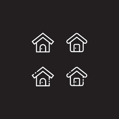 home icon vector . home or house icon isolated on black background