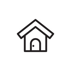 home icon , line art style . home or house vector icon isolated on white background
