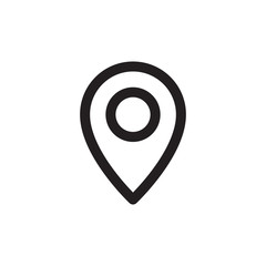 Simple map pin. Concept of global coordinate, dot, needle tip, ui. Flat style trend modern brand graphic design on white background