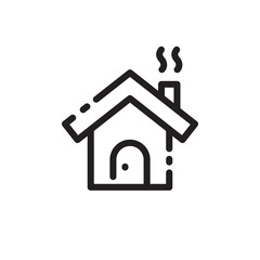 home icon , line art style . home or house vector icon isolated on white background