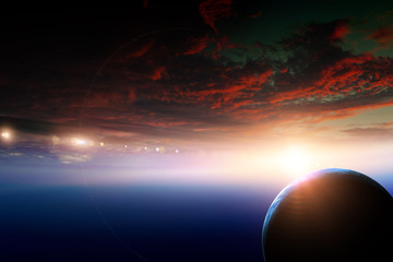 Abstract planets and space background