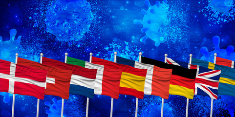 ヨーロッパ　コロナ　ウイルス　背景 © J BOY