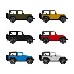 collection of vintage car illustration vector