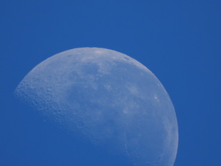 Closeup of the Moon in the daylight