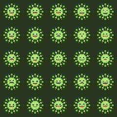 Corona Virus character with face expression. virion of Coronavirus on color  background. 2019-nCoV. the virus that caused epidemic of pneumonia in China. Vector illustration for science and medical us