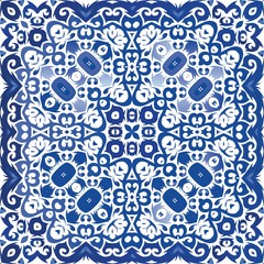 Ethnic ceramic tile in portuguese azulejo.