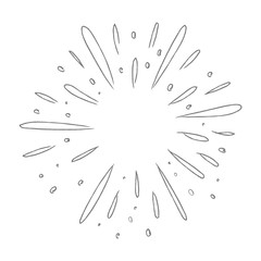 Obraz premium Sunburst doodle. Hand drawn star burst explosion. Illustrated Design Element.