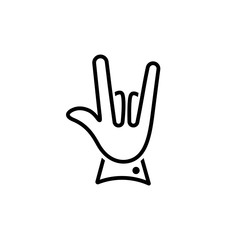 Vector cool hand gesture icon on a white background.