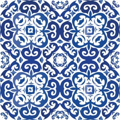 Ethnic ceramic tile in portuguese azulejo.