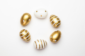 Easter eggs isolated on white background. For greeting card, promotion, poster, flyer, web-banner, article