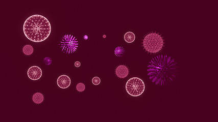 COVID-19.Coronavirus disease COVID-19 infection.Microscopic view of a infectious virus.