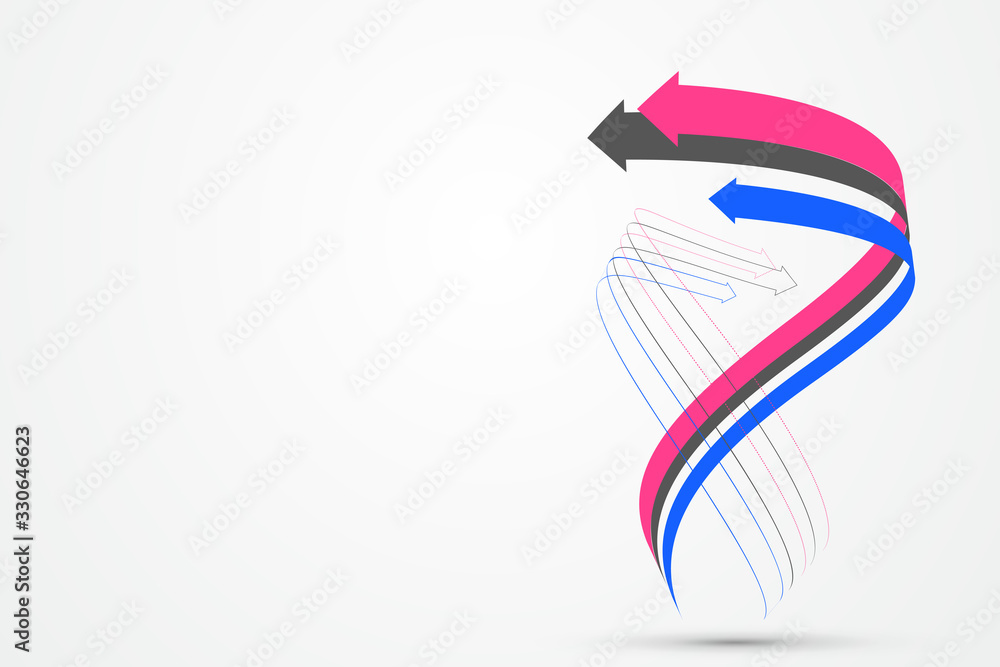 Aufkleber abstract graphics composed of staggered arrows symbolize the meaning of cooperation and development.