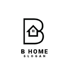 B initial house logo icon design vector