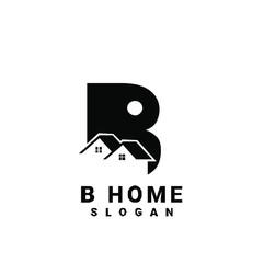 B initial house logo icon design vector