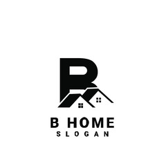 B initial house logo icon design vector