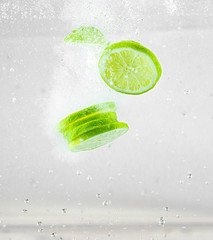 Limes in soda water / seltzer